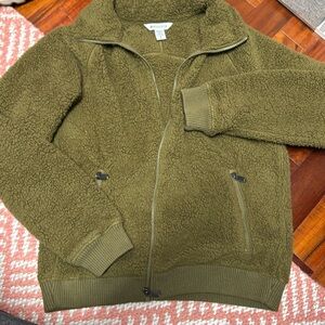 Athleta Olive Green Sherpa Jacket